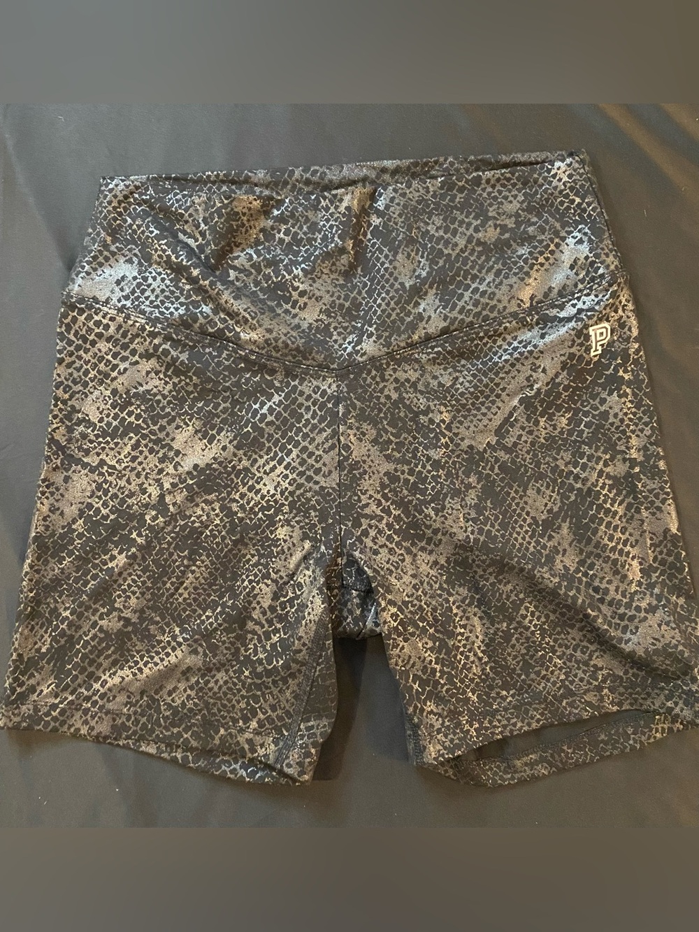 PINK Victoria's Secret Black Snake-Print Bike Shorts